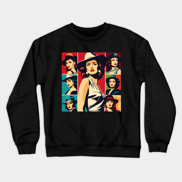 Pop Gangster Girls Crewneck Sweatshirt by 80s Pop Night